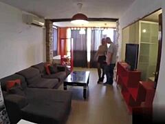 Have you seen this blonde hottie with big tits giving it to the neighbor on the sofa?