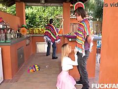 Demi Hawks fiercely blows Jack Vegas and Tyler Cruise in hardcore POV action