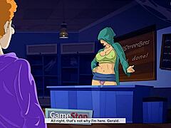 In Cybersex 2077, she gets anal blowjob and creampie