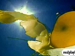 Sexy hotties enjoyed outdoor activities in reality public setting