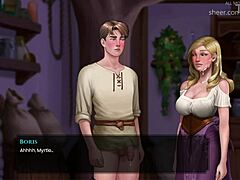 Hey, check out this hentai where she swallows cum from a big-titted blonde! 😍