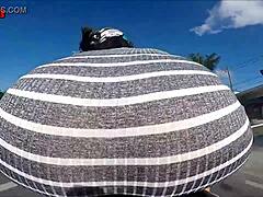 yo, check this hot morena showing off her butt while riding a bike outdoors