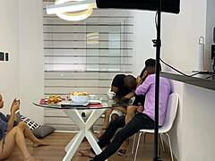 boss sandy cortez takes big cocks from employees to relieve stress in hardcore making of