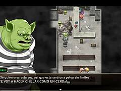 Hey, check out this hentai game where Karryn is in prison level 1, translated to Spanish.