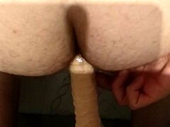 hetero dildo anal play with various toys
