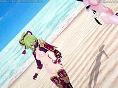 Genshin Impact MMD Features Rosaria and Kuki Shinobu in Rockabye Scene