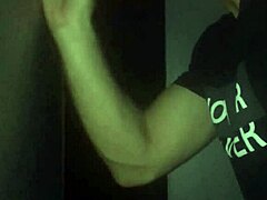 gay gloryhole cumshot with cock sucking action 😈