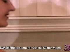 Hot Brunette Pounded In Bathroom