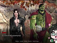 Orc covenant demo features belly inflation kink in hentai group scene with monster creampie