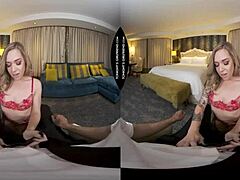 Little 18+ Rory Knox Takes Big Black Cock in VR Stockings.