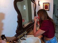 Camera Man Harasses Peruvian Teen Model Bibi Tsunami With Big Cock While Preparing