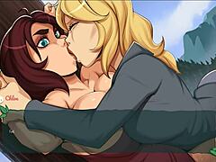 Watch her lick pussy and finger brunette in this lesbian game!