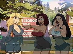 Watch her lick pussy and finger brunette in this lesbian game!