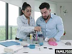 scientist stepsiblings get wild fucking in secret lab