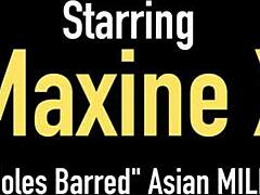 Asian Milf Maxine X With Hood Over Head And Big Dick In Wet Pussy