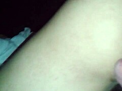 A couple enjoys an intimate ride in their hotel room