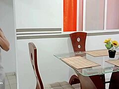 Watching my horny stepsister masturbate before work.