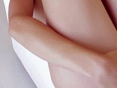 Horny amateur teen sucks cock in POV. She masturbates until facial cumshot on her first time