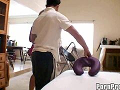 Busty Blonde Gets Wild Blowjob Massage at Spa Salon 😘