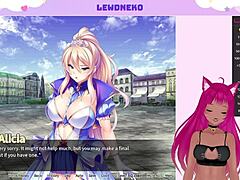 vtuber lewdneko explores harem king with big tits and virgins in orgy threesome