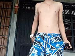 I undress while dancing in the room