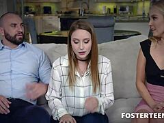 foster teen laney grey and aaliyah love eagerly suck him off in wild 3some fun