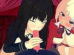 i'm watchin chisato n takina in 3p sex pov, so hawt