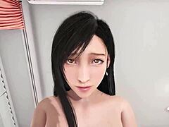 Tifa lockhart enjoys hot sex in bed with fantasy
