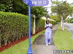 Horny babe Lexxi Deep rides cock in van