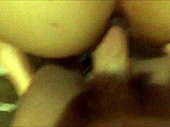 Hot babe bends over for doggystyle, squirting on lover's cock