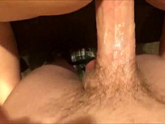 Hot babe bends over for doggystyle, squirting on lover's cock