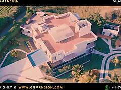 Blonde and redhead scissor in public!