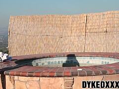 Adorable Teens Finger and Lick Shaved Pussies in Pool