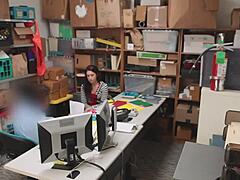 A very hot teen thief now must be punished by a security guard