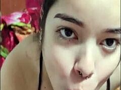 Beautiful Teen Babe Gives Greedy Deepthroat Blowjob From POV Before Bed