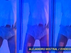 Alejandro Mistral Strips to White and Blue Underwear