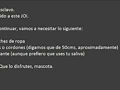 Femdom joi cei domination in spanish audio and text.