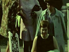 Retro Flatmates Unleash Wild Hairy Blowjob Action