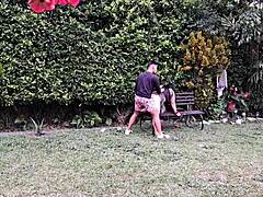 Slamming This Hot Mature Babe in the Garden Hardcore