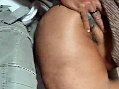 I'm showing off my big ass in the medieval village with my husband