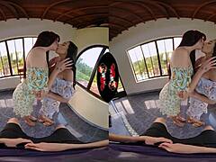 Two Hot Latinas Rocking a Sexy VR Threesome