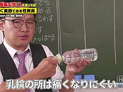 Yo, check this wild Asian teen's nipple trick with pro actor! 😲