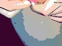 Bunnieandthedude performs cartoon breastmilk blowjob and rimjob on monster cock.