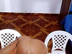 check out this exhibitionism with a big ass bbw undressing