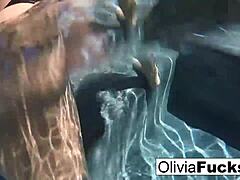 Olivia enjoys a relaxing underwater solo session with her body