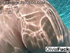 Olivia enjoys a relaxing underwater solo session with her body