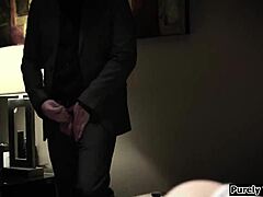 Innocent teen babysitter catches boss jerking off nearby