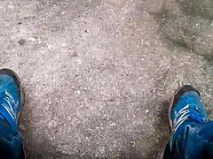 Gay Brazilian enjoys private moment in the woods.