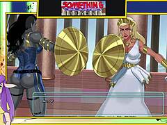 Blonde Bodybuilder Fucks Ebony Brunette In Hentai