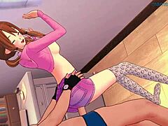 Anime Girl Bouncing Legs in Pink Hoodie! 🍑🔥